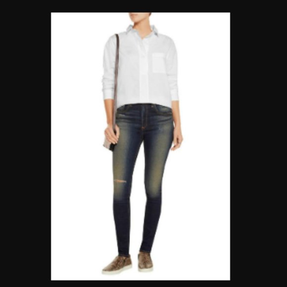 2for99* Rag & Bone Justine Highrise Skinny Jeans in Mateos Dark Blue Wash 26w - Picture 3 of 11